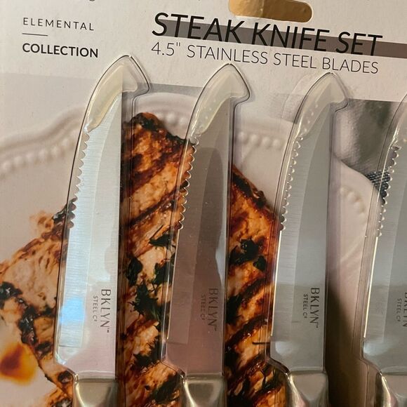 BKLYN Steel Elemental 4.5 Steak Knife Set - Picture 2 of 11